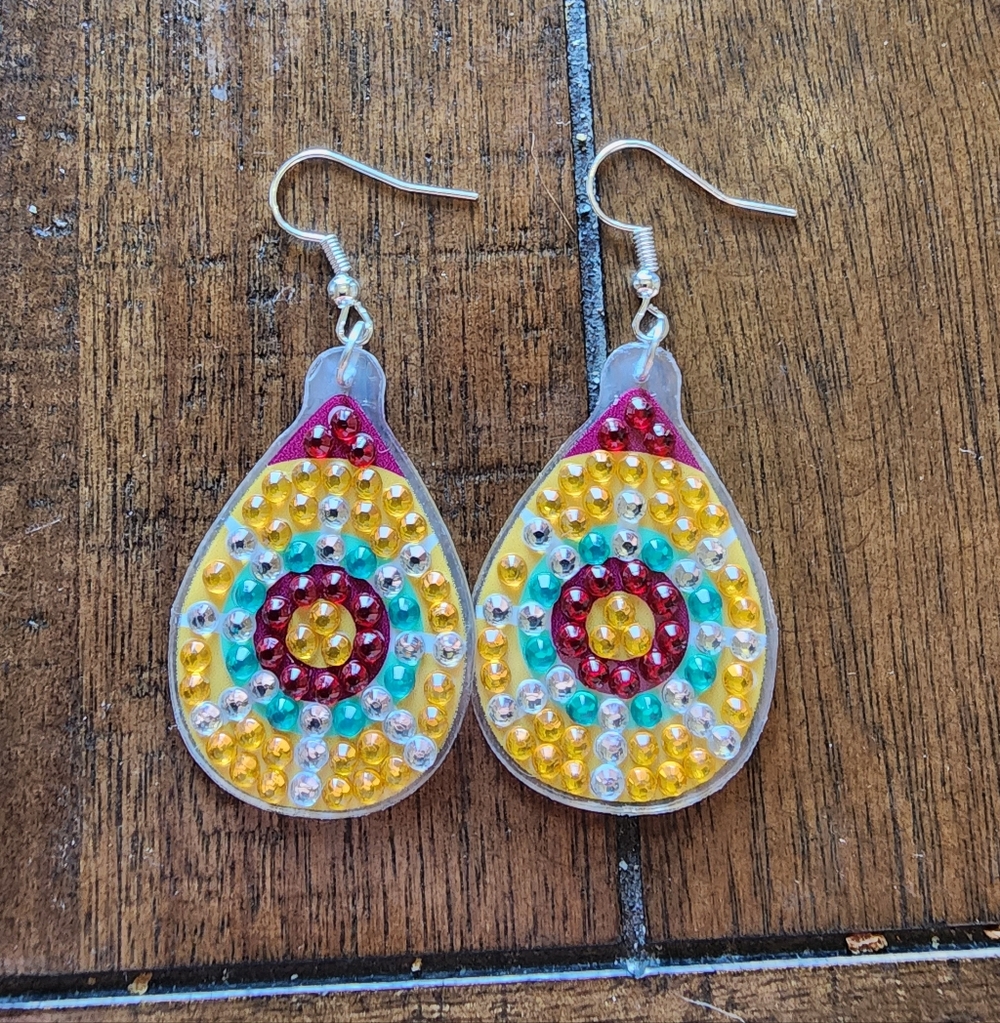Vibrant Multicolor Beaded Teardrop Earrings